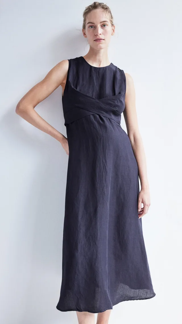 Mama Linen-Blend Dress