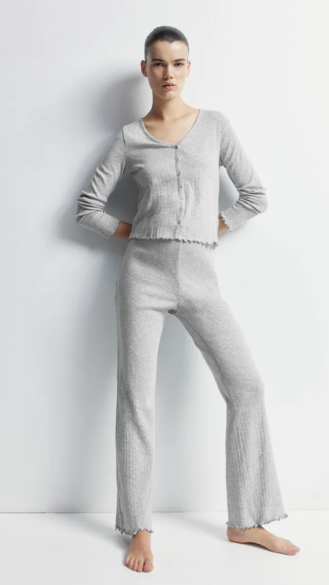 Mama Pointelle Jersey Pajamas