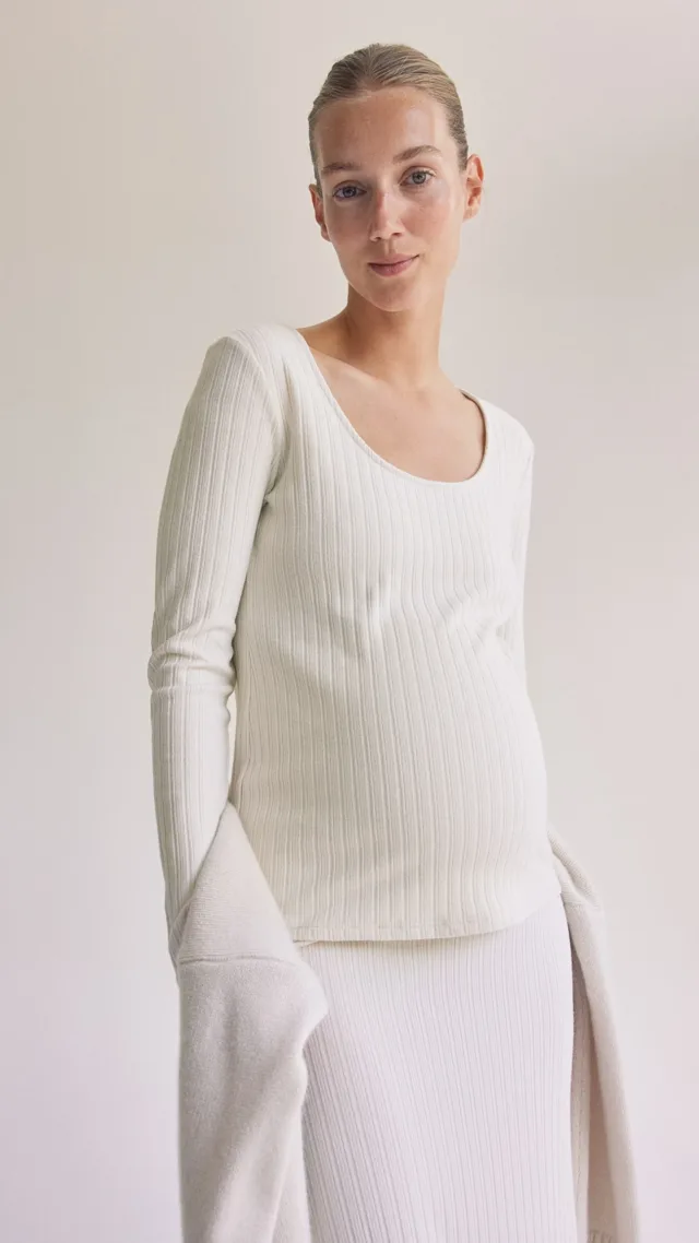 Mama Ribbed Jersey Top