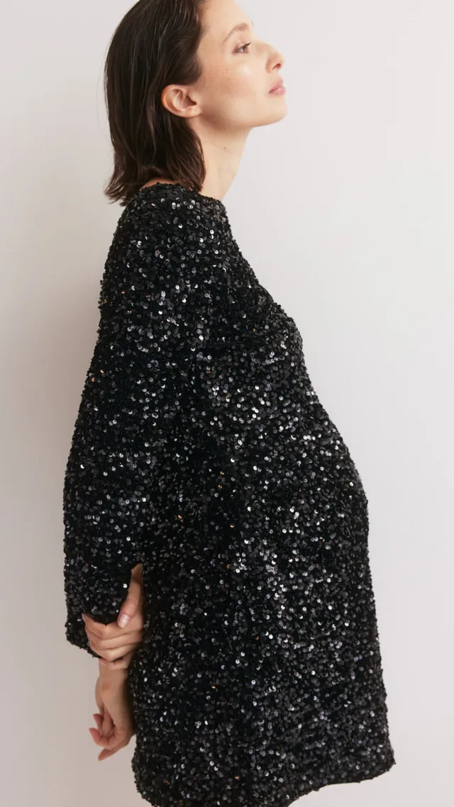 Mama Sequined Dress With Low-Cut Back