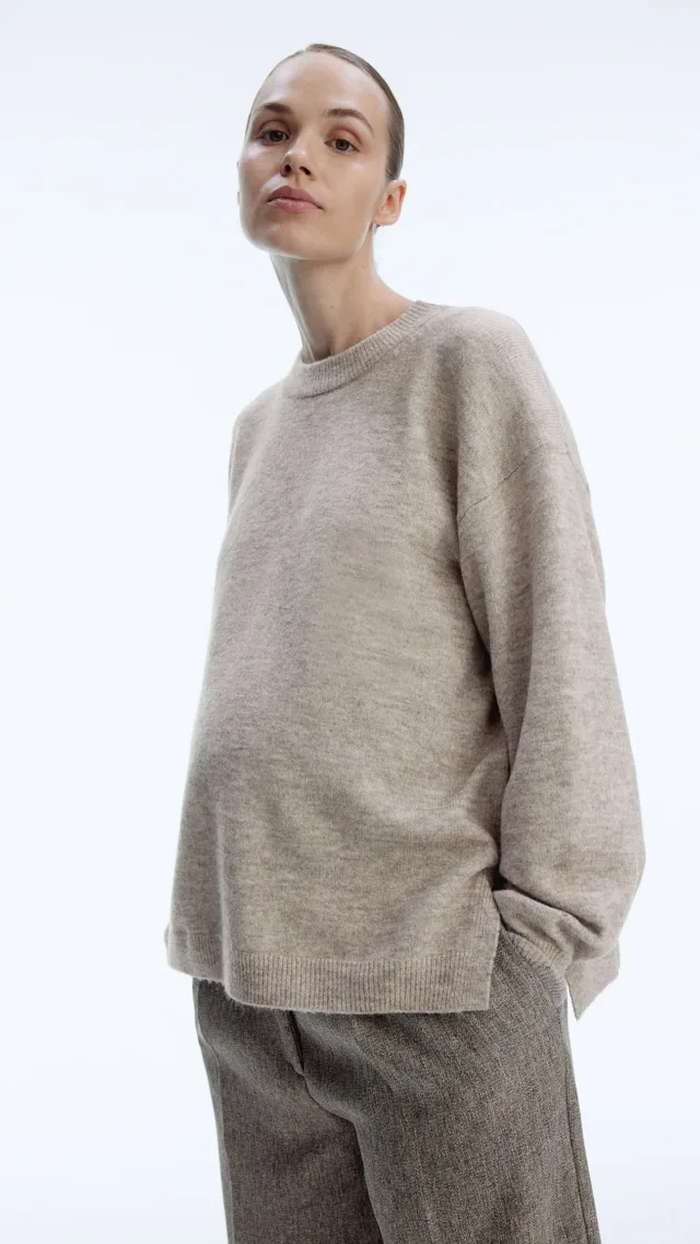 Mama Slit-Hem Sweater