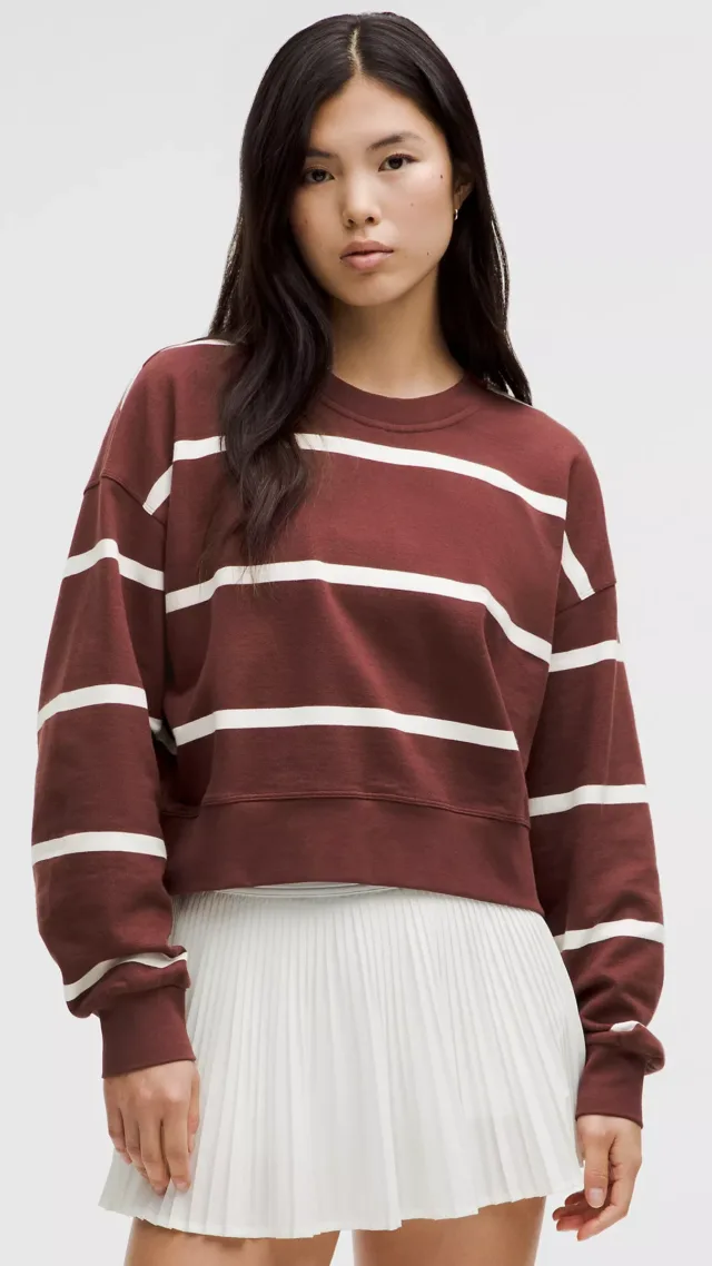 Perfectly Oversized Cropped Crew  Stripe