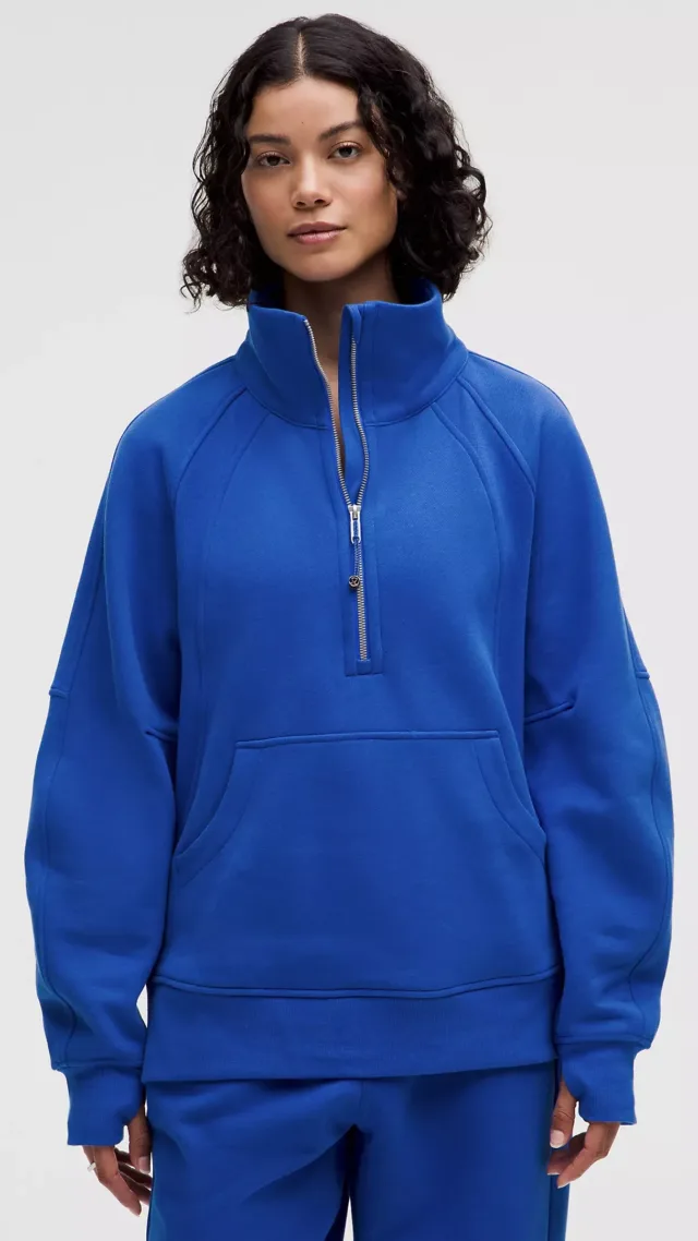 Scuba Oversized Funnel-Neck Half Zip  Long