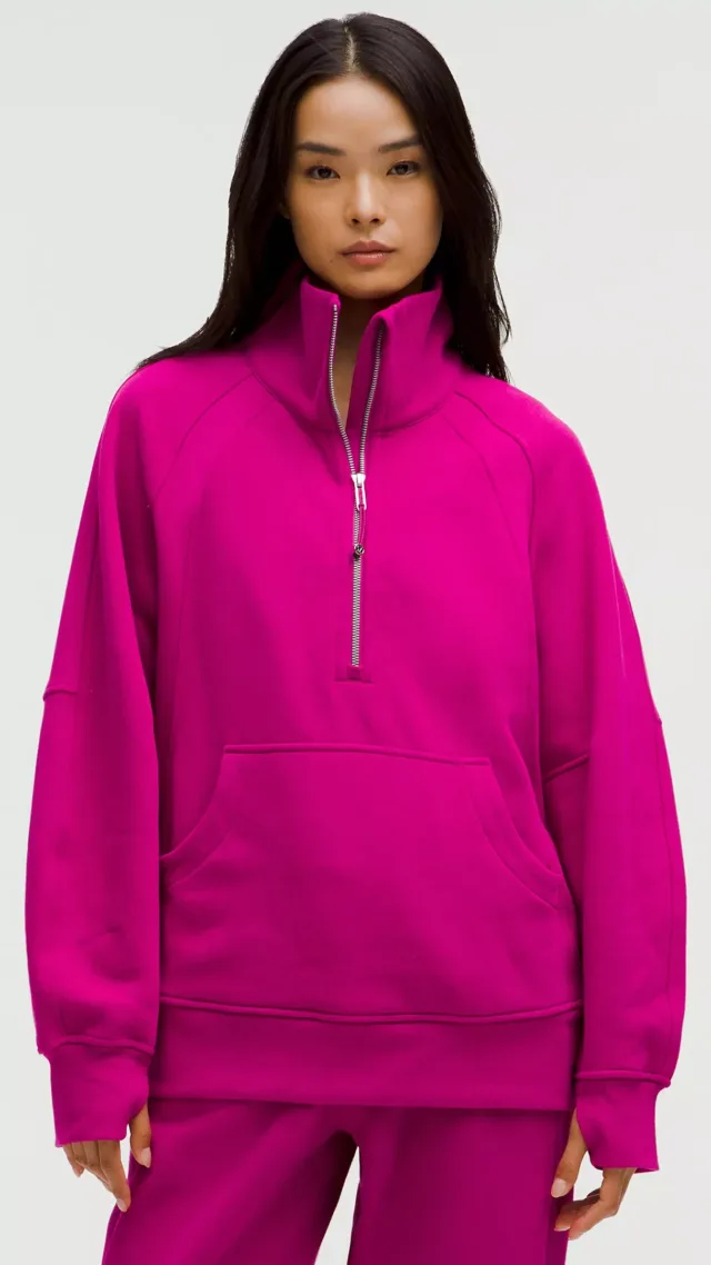 Scuba Oversized Funnel-Neck Half Zip  Long