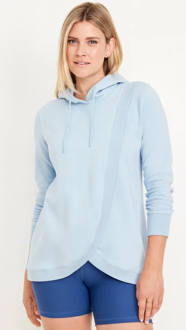 Maternity Cross-Front Nursing Pullover Hoodie