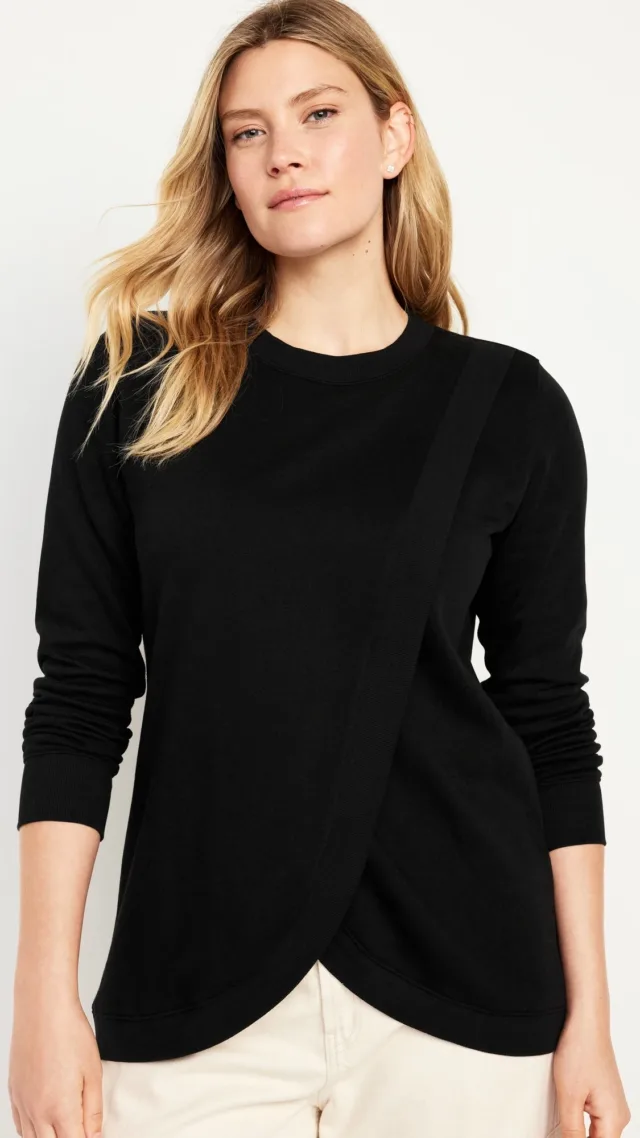 Maternity Cross-Front Nursing Sweatshirt