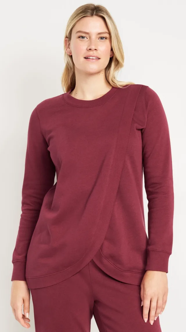 Maternity Cross-Front Nursing Sweatshirt