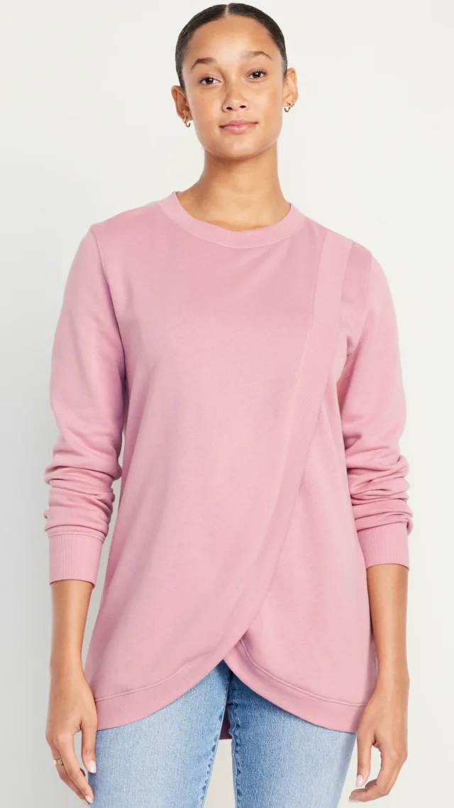 Maternity Cross-Front Nursing Sweatshirt