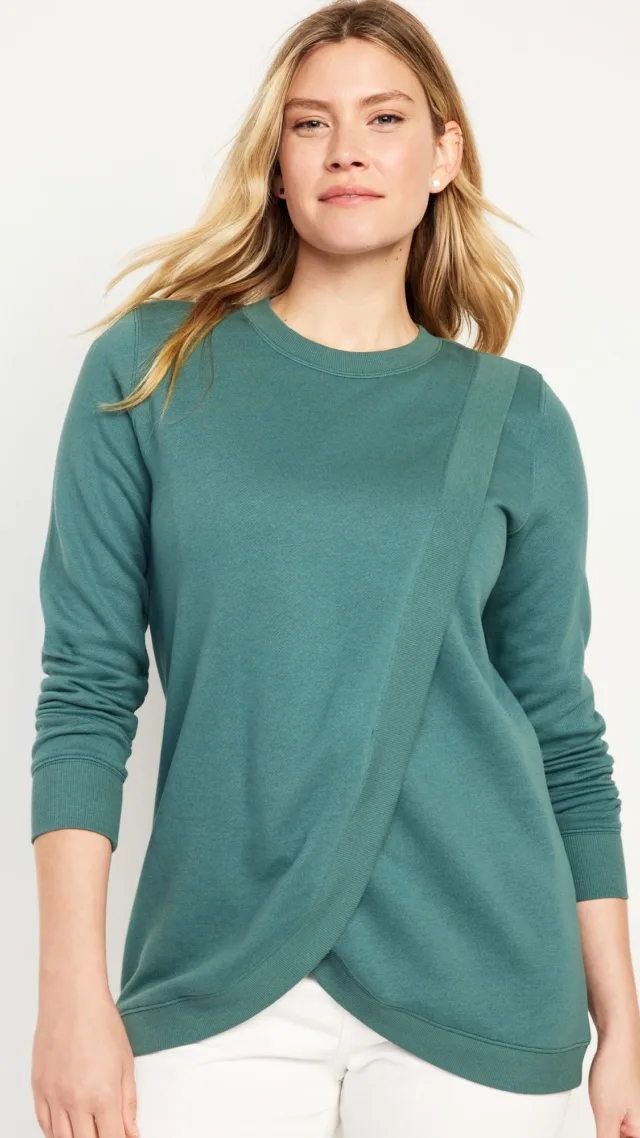 Maternity Cross-Front Nursing Sweatshirt