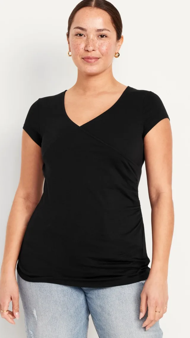 Maternity Cross-Front Nursing T-Shirt