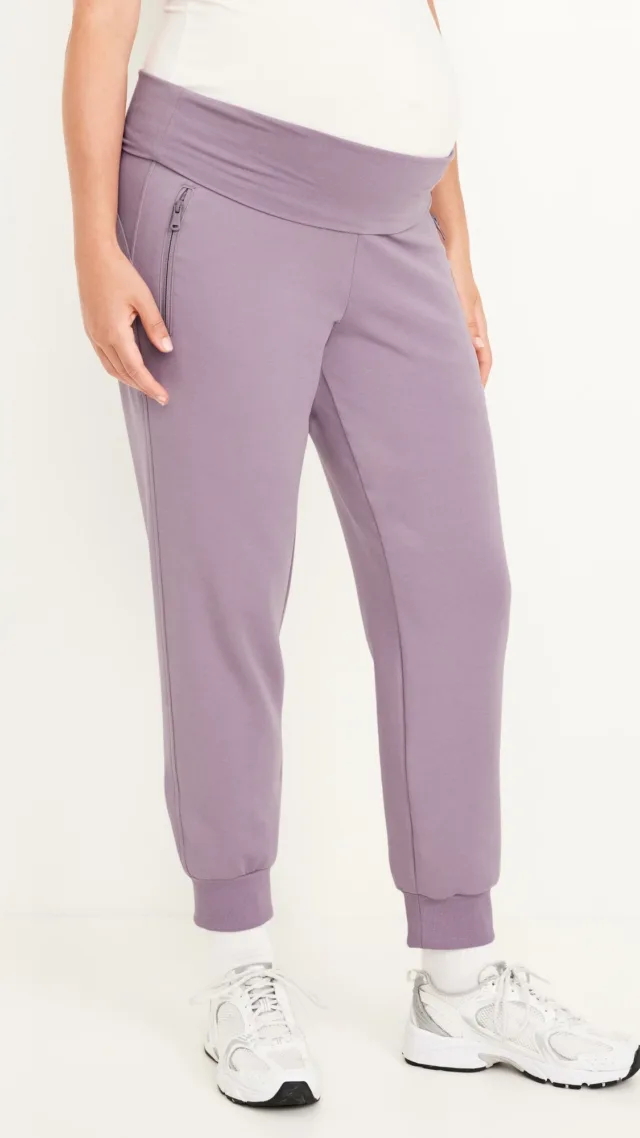 Maternity Dynamic Fleece Rollover Waist Joggers