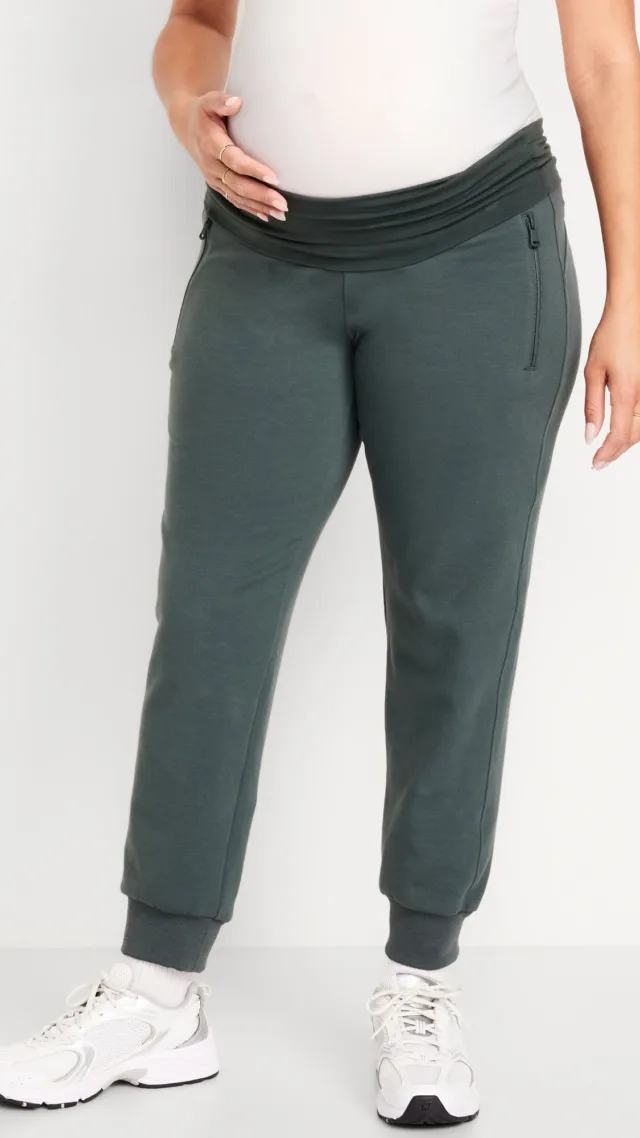 Maternity Dynamic Fleece Rollover Waist Joggers