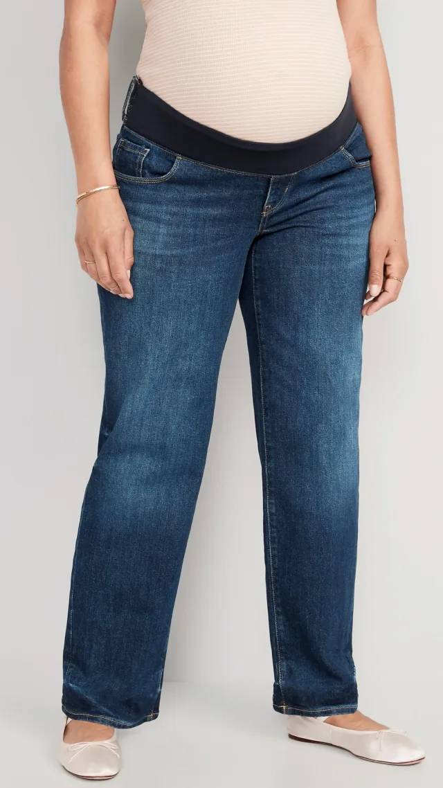 Maternity Front Low-Panel Og Loose Jeans