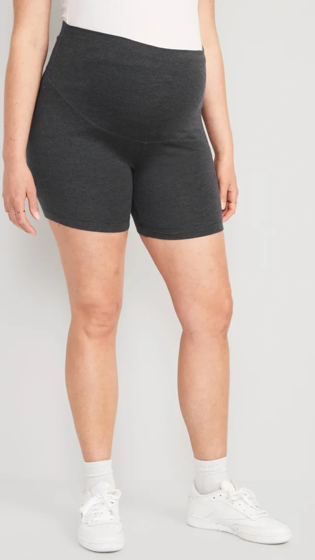 Maternity Full-Panel Biker Shorts -- 6-Inch Inseam