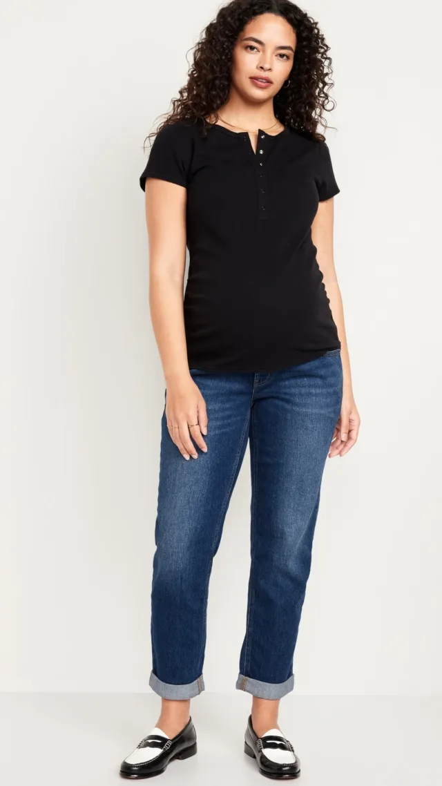 Maternity Full-Panel Boyfriend Jeans