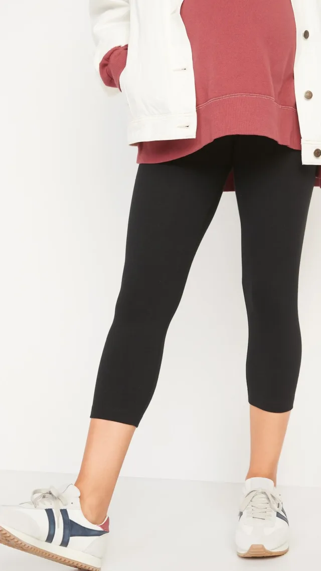 Maternity Full-Panel Cropped Leggings