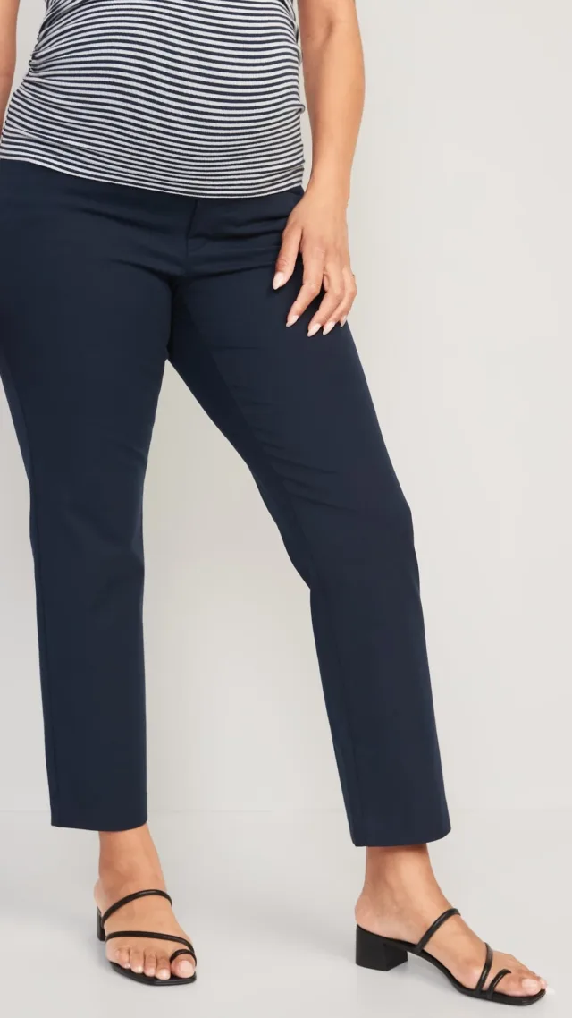 Maternity Full-Panel Pixie Straight Ankle Pants