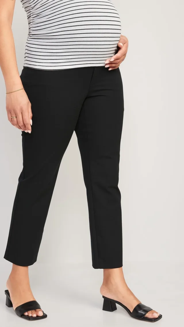 Maternity Full-Panel Pixie Straight Ankle Pants