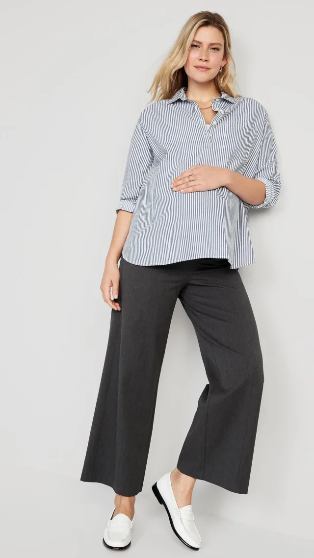 Maternity Full-Panel Pixie Wide-Leg Pants