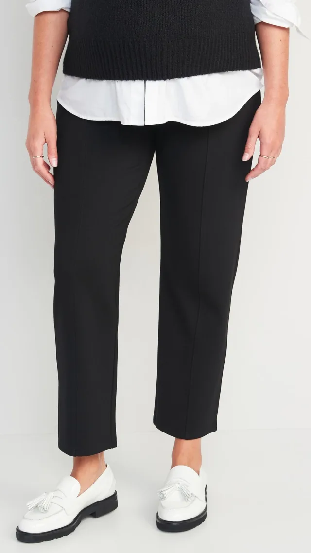 Maternity Full-Panel Stevie Straight Pants