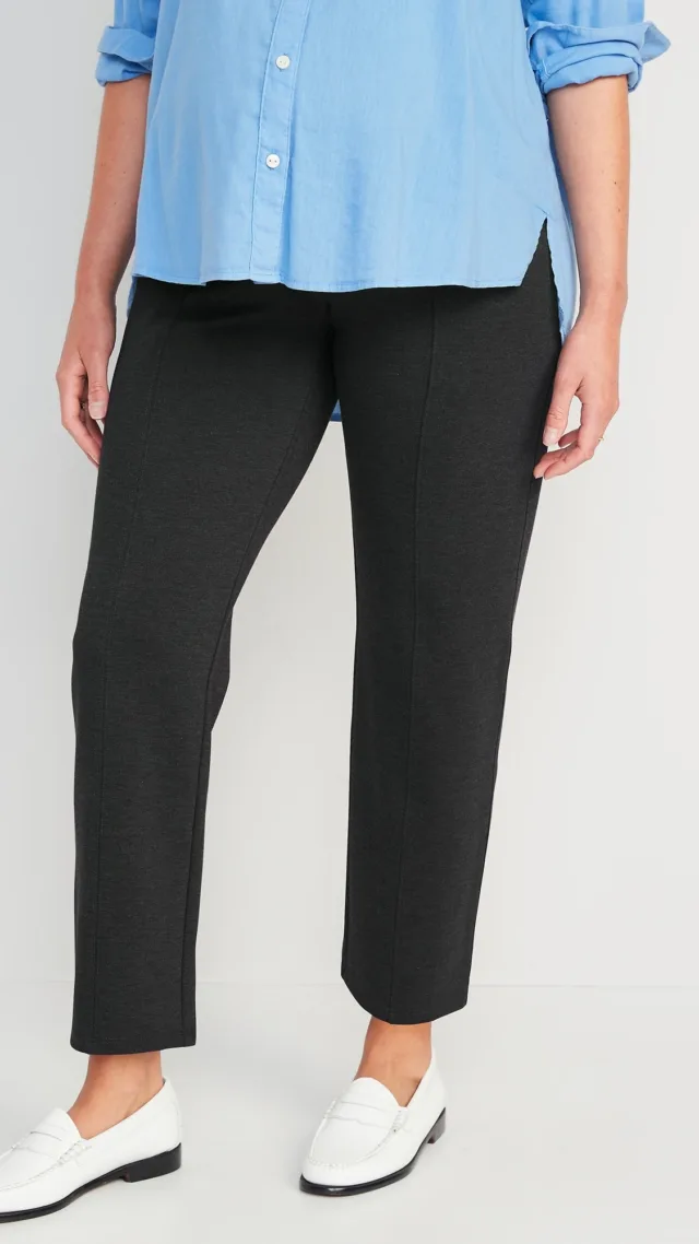 Maternity Full Panel Stevie Straight Taper Pants