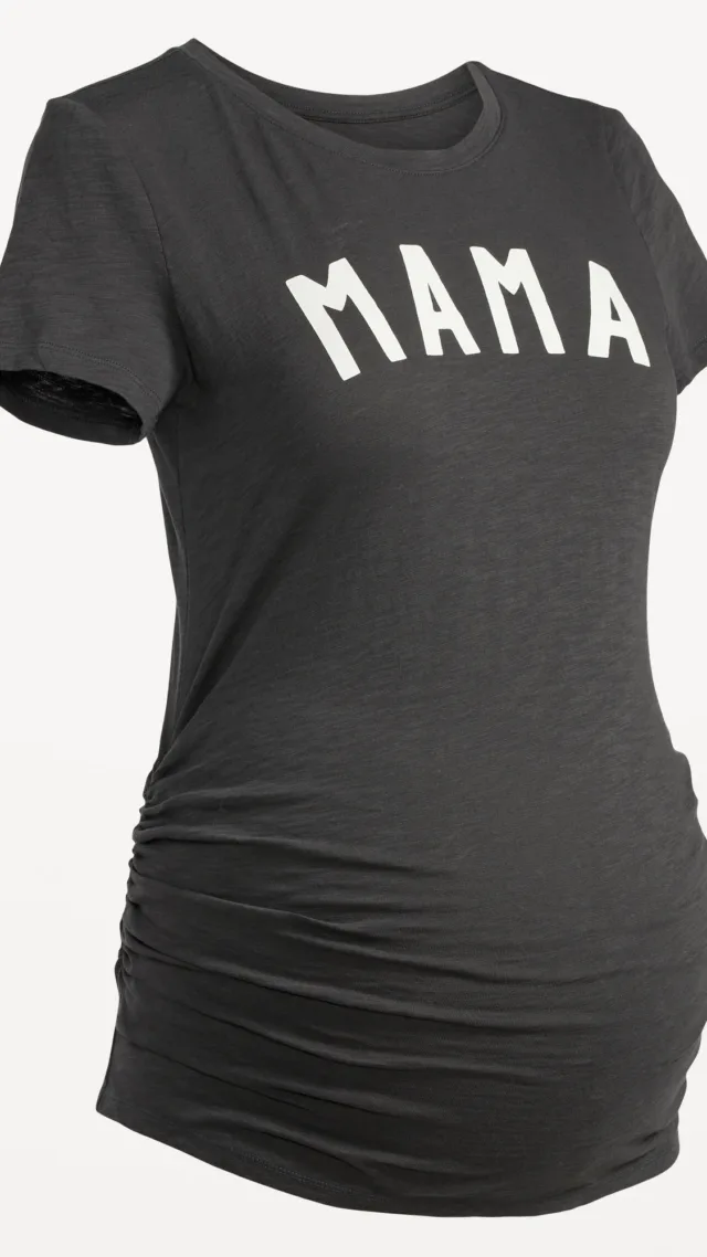 Maternity Graphic Side-Shirred T-Shirt