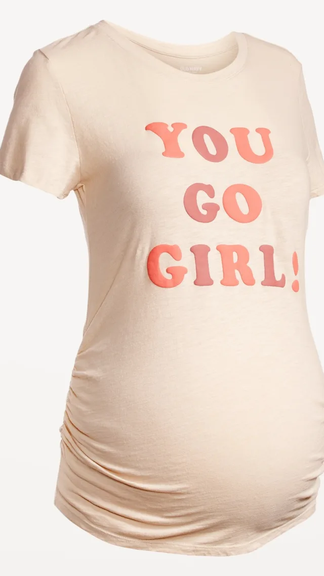 Maternity Graphic Side-Shirred T-Shirt