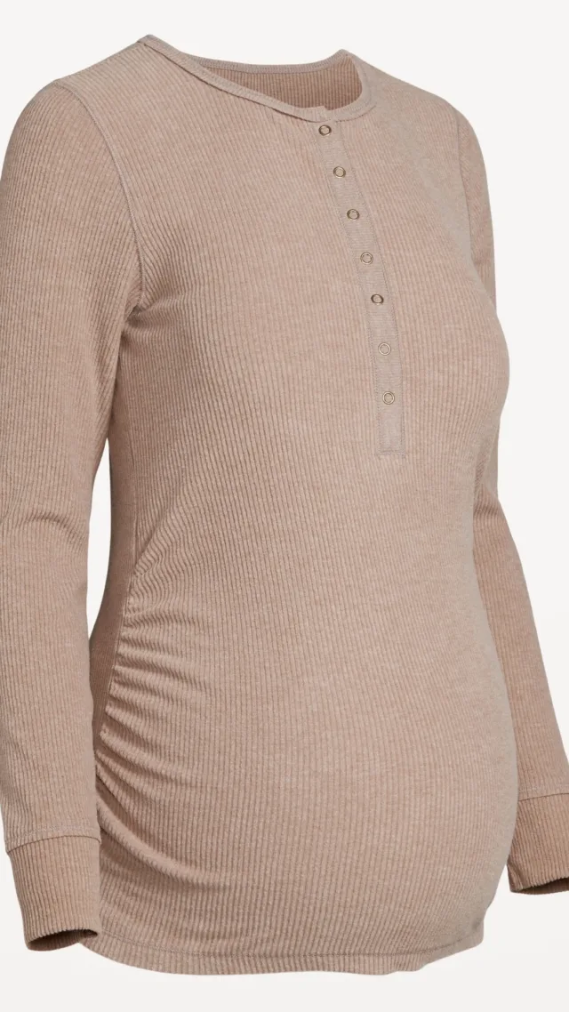 Maternity Long Sleeve Henley T-Shirt