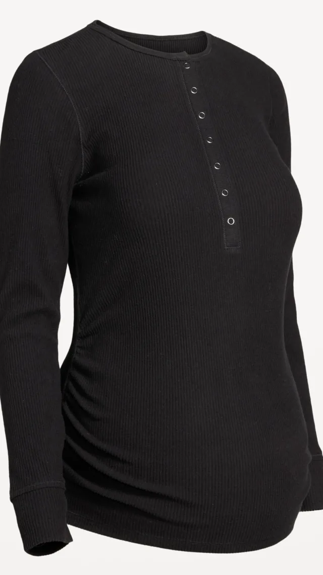 Maternity Long Sleeve Henley T-Shirt