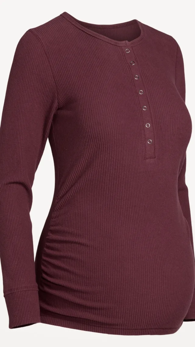 Maternity Long Sleeve Henley T-Shirt