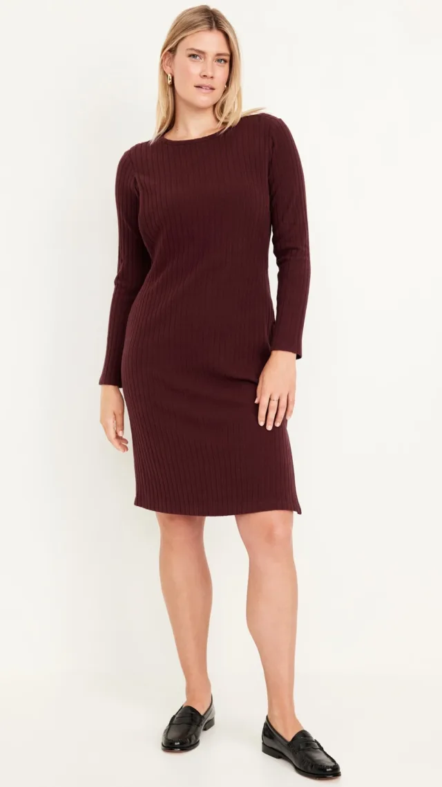 Maternity Long-Sleeve Nursing Dress