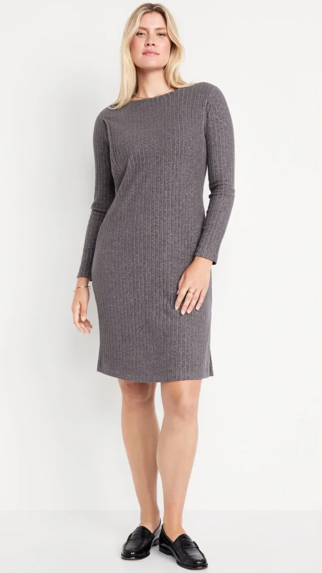 Maternity Long-Sleeve Nursing Dress