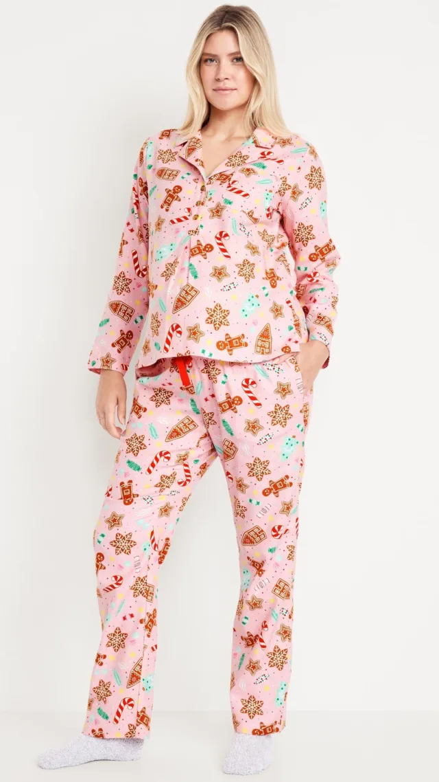 Maternity Matching Flannel Pajama Set