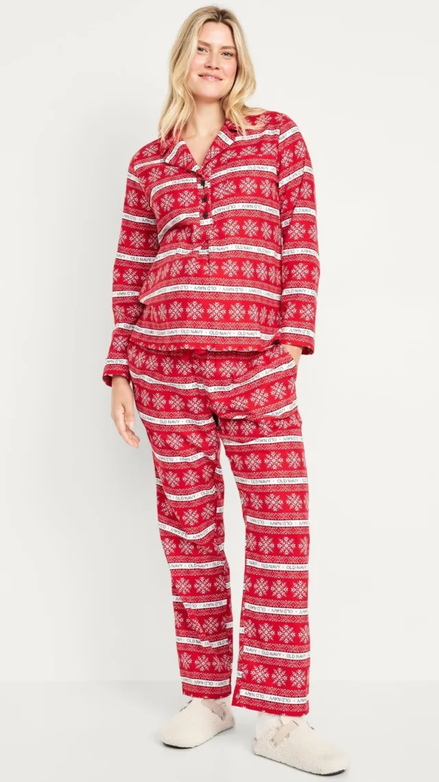 Maternity Matching Flannel Pajama Set