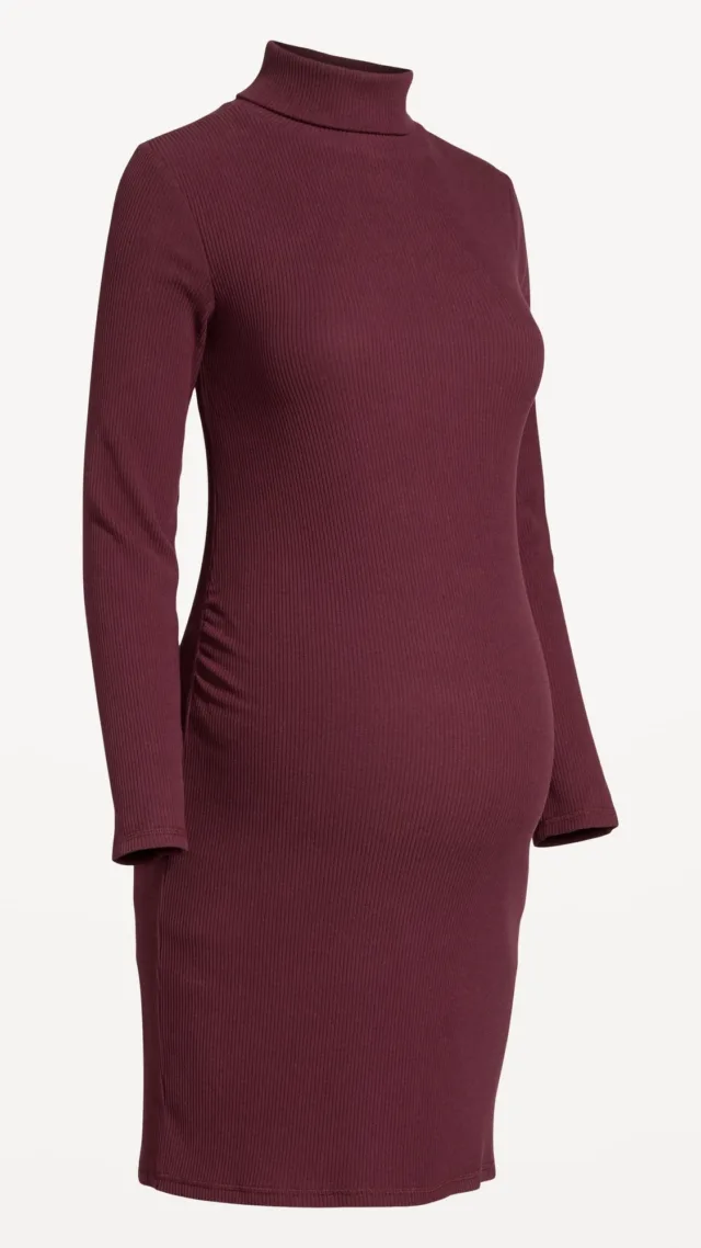 Maternity Mock-Neck Mini Dress