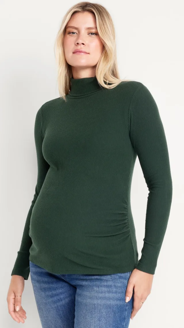 Maternity Ribbed Turtleneck