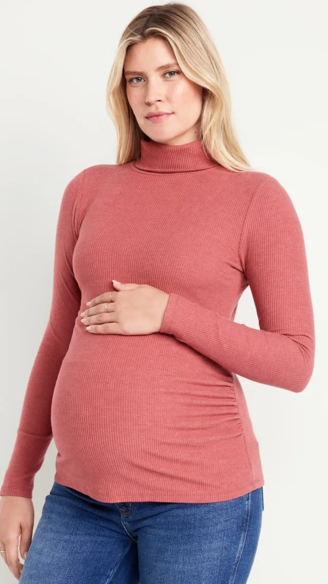 Maternity Ribbed Turtleneck