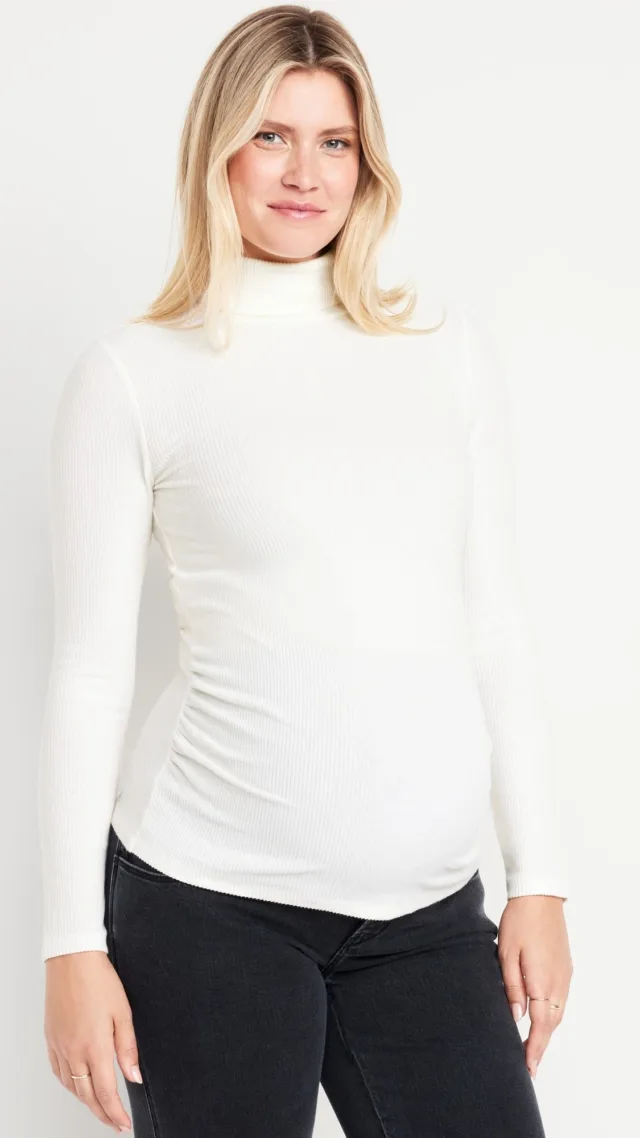 Maternity Ribbed Turtleneck