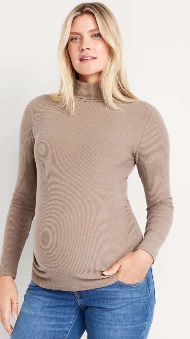 Maternity Ribbed Turtleneck