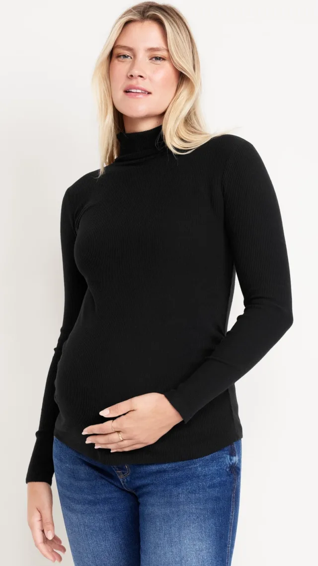 Maternity Ribbed Turtleneck