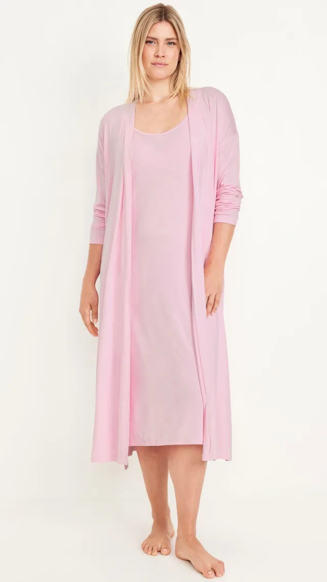 Maternity Robe And Nursing Nightgown Set