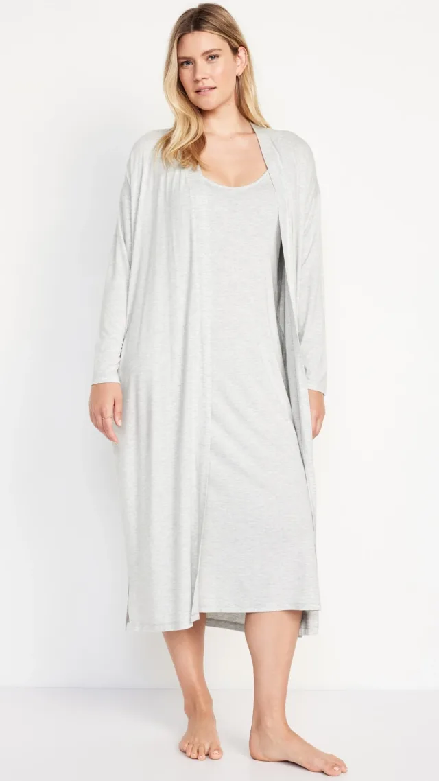 Maternity Robe And Nursing Nightgown Set