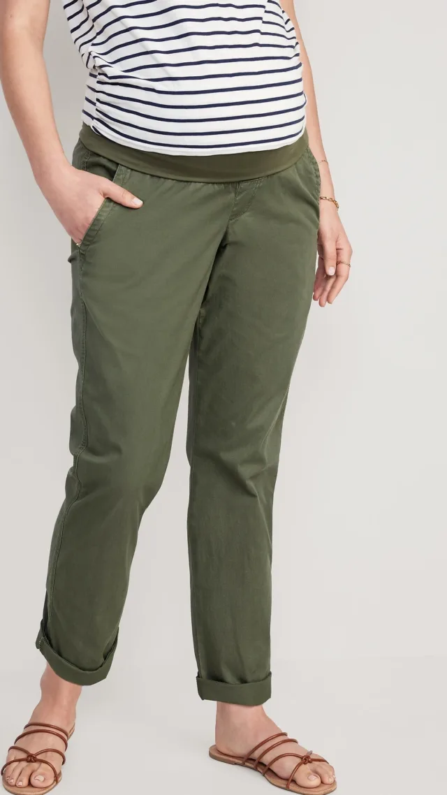 Maternity Rollover-Waist Ogc Chino Pants