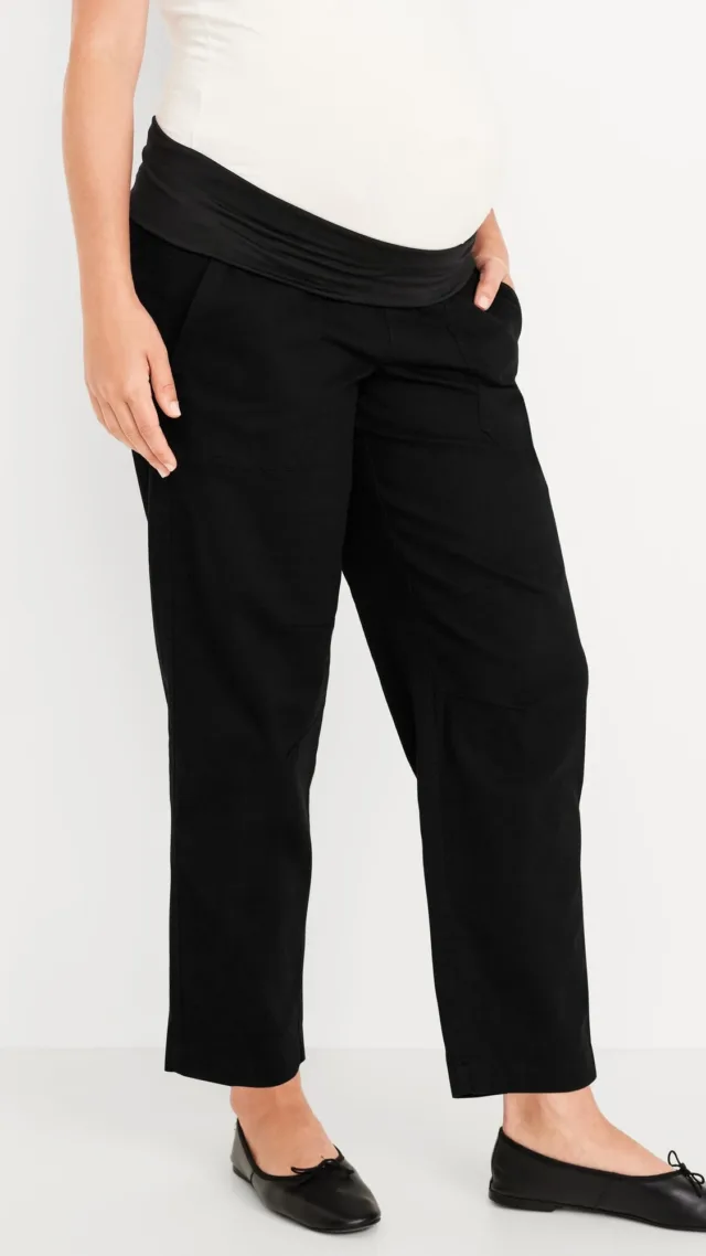 Maternity Rollover Waist Pulla Utility Pants