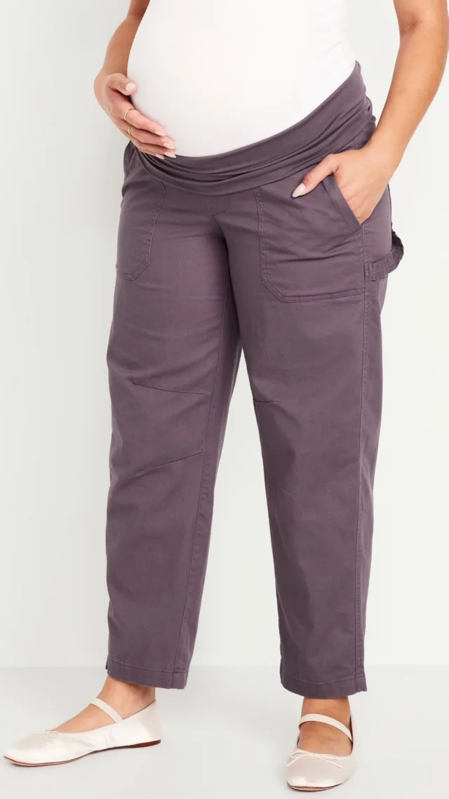 Maternity Rollover Waist Pulla Utility Pants