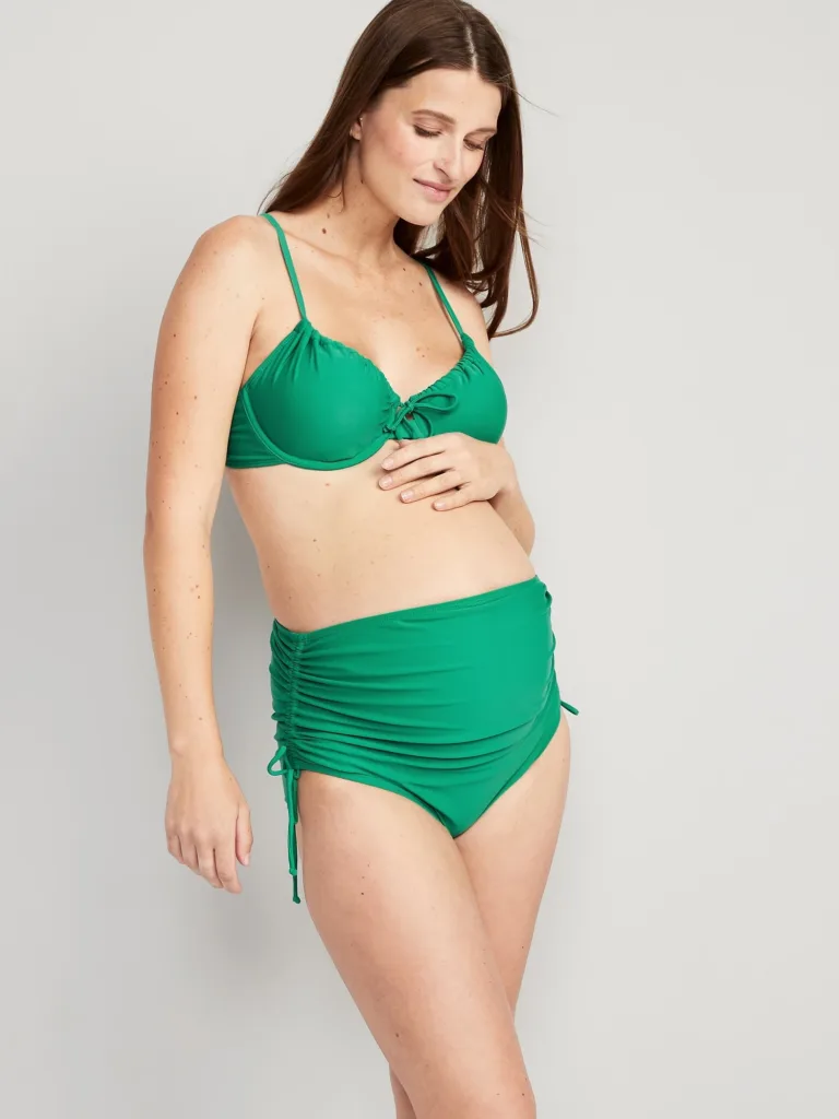 Maternity Ruched Side-Tie Swim Bottoms