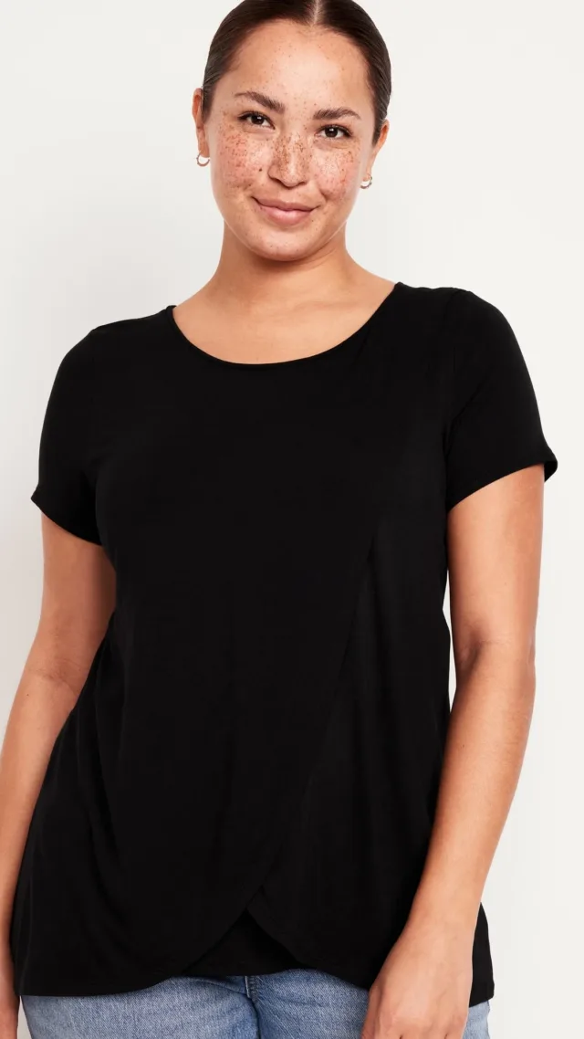 Maternity Scoop Neck Nursing T-Shirt