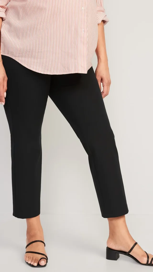 Maternity Side-Panel Pixie Straight Ankle Pants