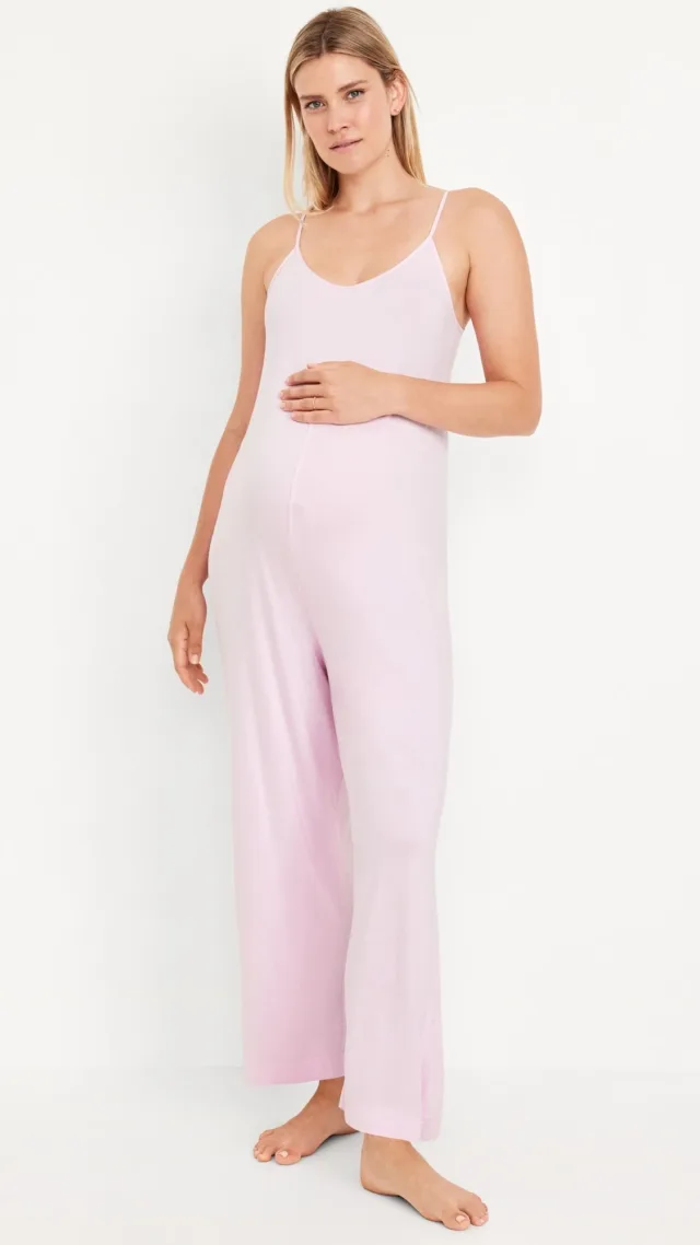 Maternity Sleeveless Pajama Jumpsuit