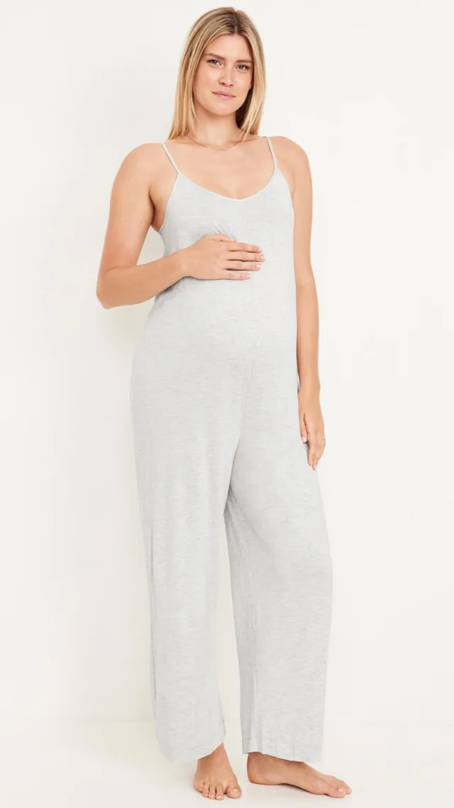 Maternity Sleeveless Pajama Jumpsuit